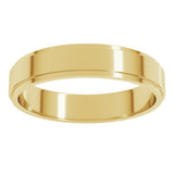 10K Yellow Gold 4 mm Stepped-Edge Flat Band Size 9