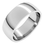 14K White Gold 7 mm Lightweight Comfort-Fit Half Round Band Size 5