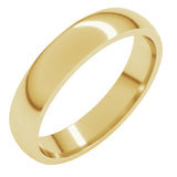 10K Yellow Gold 4 mm Lightweight Comfort-Fit Half Round Band Size 11