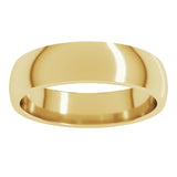 10K Yellow Gold 5 mm Lightweight Comfort-Fit Half Round Band Size 12