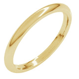 10K Yellow Gold 2 mm Comfort-Fit Half Round Band Size 6.5