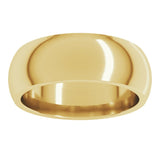 10K Yellow Gold 7 mm Comfort-Fit Half Round Band Size 5