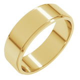 10K Yellow Gold 6 mm Stepped-Edge Flat Band Size 11.5