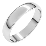 10K White Gold 4 mm Lightweight Half Round Band Size 8