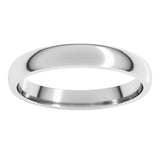 14K White Gold 3 mm Lightweight Comfort-Fit Half Round Band Size 7.5