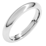 10K White Gold 3 mm Comfort-Fit Half Round Band Size 10