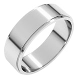 10K White Gold 6 mm Stepped-Edge Flat Band Size 10