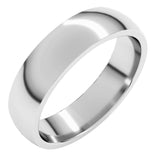 Sterling Silver 5 mm Lightweight Comfort-Fit Half Round Band Size 10.5