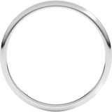 14K White Gold 1.5 mm Lightweight Half Round Band Size 5