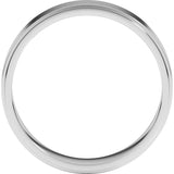 14K White Gold 5 mm Stepped-Edge Flat Band Size 11