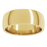 14K Yellow Gold 7 mm Lightweight Comfort-Fit Half Round Band Size 13.5