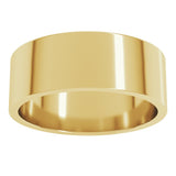 14K Yellow Gold 7 mm Flat Band Size 8.5