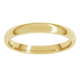 18K Yellow Gold 2.5 mm Lightweight Comfort-Fit Half Round Band Size 7.5