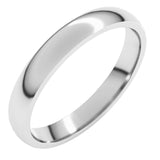 Sterling Silver 3 mm Lightweight Comfort-Fit Half Round Band Size 9