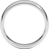 18K White Gold 7 mm Lightweight Comfort-Fit Half Round Band Size 6.5
