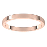 18K Rose Gold 2 mm Flat Band Size 7