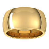 10K Yellow Gold 10 mm Comfort-Fit Half Round Band Size 7.5