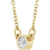 14K Yellow Gold 1/10 CT Natural Diamond Solitaire 18" Necklace
