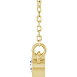 14K Yellow Gold 1/10 CT Natural Diamond Solitaire 18" Necklace