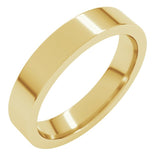 10K Yellow Gold 4 mm Comfort-Fit Flat Band Size 7.5
