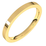 18K Yellow Gold 2 mm Comfort-Fit Flat Band Size 7