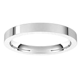 14K White Gold 2.5 mm Comfort-Fit Flat Band Size 7.5