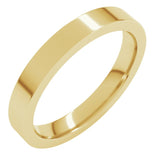 14K Yellow Gold 3 mm Comfort-Fit Flat Band Size 8.5