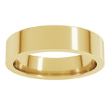 14K Yellow Gold 5 mm Comfort-Fit Flat Band Size 14