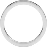 14K White Gold 3 mm Comfort-Fit Flat Band Size 4