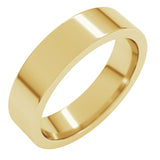 14K Yellow Gold 5 mm Comfort-Fit Flat Band Size 10