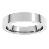 14K White Gold 4 mm Comfort-Fit Flat Band Size 6