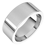 14K White Gold 8 mm Comfort-Fit Flat Band Size 13