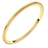 14K Yellow Gold 1 mm Lightweight Half Round Band Size 6