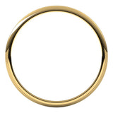 14K Yellow Gold 1 mm Lightweight Half Round Band Size 6