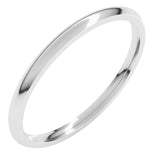 14K White Gold 1.5 mm Lightweight Comfort-Fit Half Round Band Size 4