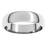 Sterling Silver 5 mm Lightweight Half Round Band Size 11