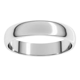 Sterling Silver 4 mm Lightweight Half Round Band Size 8