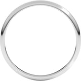 Sterling Silver 2 mm Lightweight Half Round Band Size 9