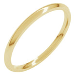 18K Yellow Gold 1.5 mm Lightweight Comfort-Fit Half Round Band Size 5