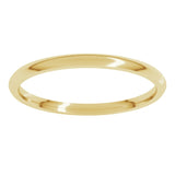 18K Yellow Gold 1.5 mm Lightweight Comfort-Fit Half Round Band Size 5