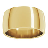 14K Yellow Gold 10 mm Lightweight Comfort-Fit Half Round Band Size 6.5