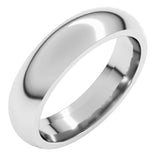 14K White Gold 5 mm Comfort-Fit Half Round Band Size 7