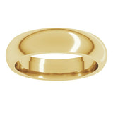 14K Yellow Gold 5 mm Comfort-Fit Half Round Band Size 11