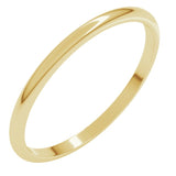 10K Yellow Gold 1.5 mm Lightweight Half Round Band Size 6