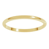 14K Yellow Gold 1.5 mm Lightweight Half Round Band Size 8