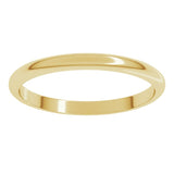 14K Yellow Gold 2 mm Half Round Band Size 5