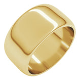 14K Yellow Gold 10 mm Half Round Band Size 8