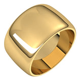 14K Yellow Gold 12 mm Half Round Band Size 9