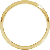 14K Yellow Gold 2.5 mm Half Round Band Size 4