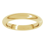 14K Yellow Gold 3 mm Comfort-Fit Half Round Band Size 11